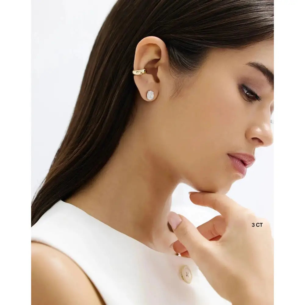 Stunning Oval Lab Diamond Studs - Elegant Earrings for Every Occasion.