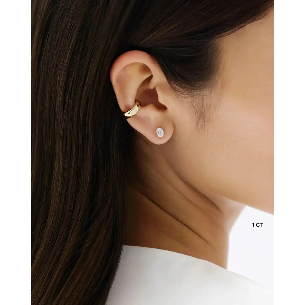 Stunning Oval Lab Diamond Studs - Elegant Earrings for Every Occasion.
