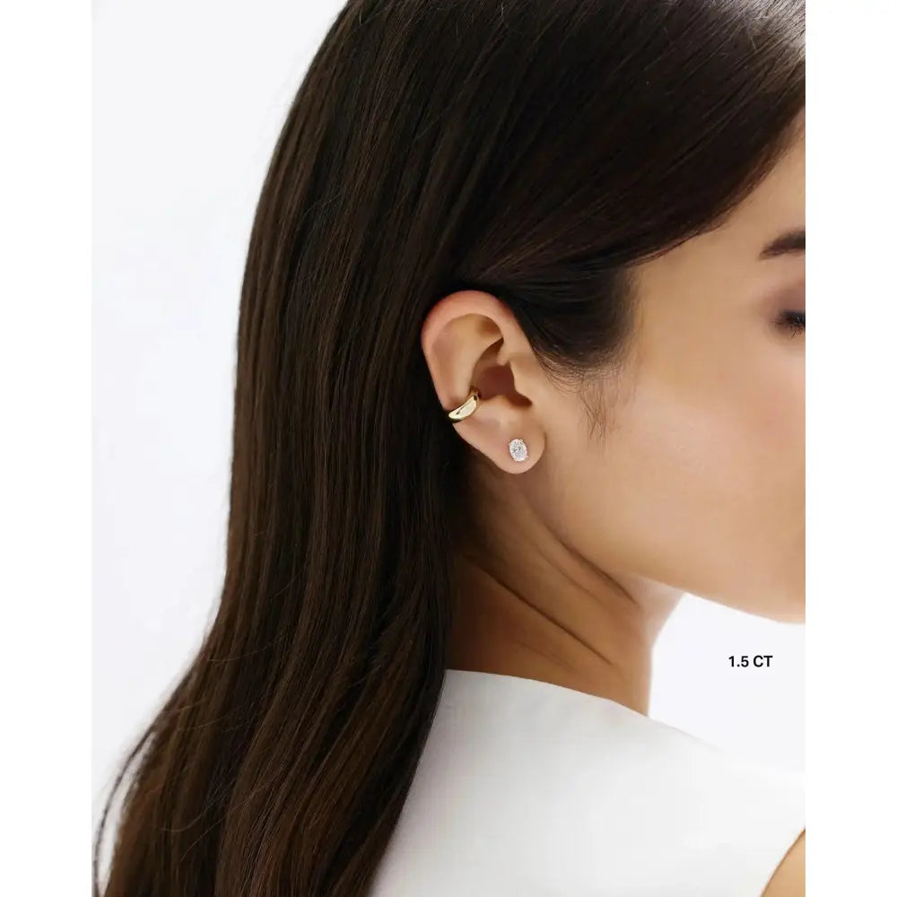 Stunning Oval Lab Diamond Studs - Elegant Earrings for Every Occasion.