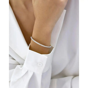 Stunning Pavé Diamond Stackable Gold Cloud Bangle for Effortless Elegance.