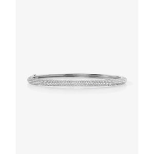 Stunning Pavé Diamond Stackable Gold Cloud Bangle for Effortless Elegance.