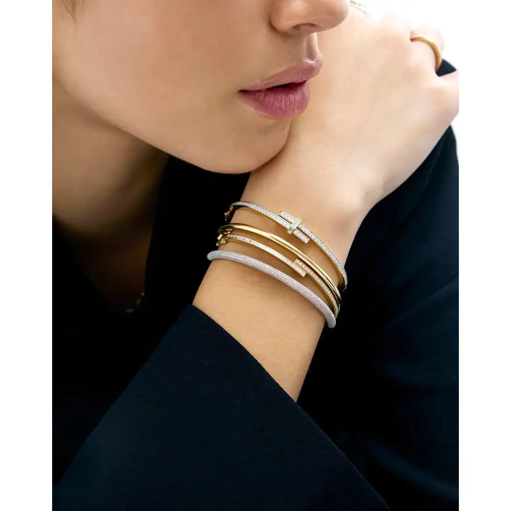 Stunning Round Diamond Wrap Bangle for Timeless Elegance.