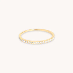 Stunning Solid Gold Topaz Eternity Ring - A Timeless Treasure.