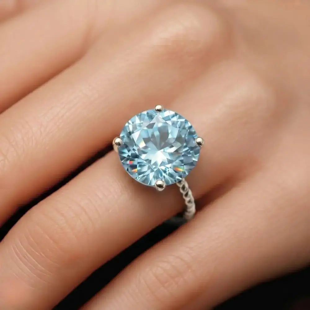 Stunning Sterling Silver Simulated Diamond Engagement Ring – The Perfect Sparkling Proposal for Love, Anniversaries & Special Moments.