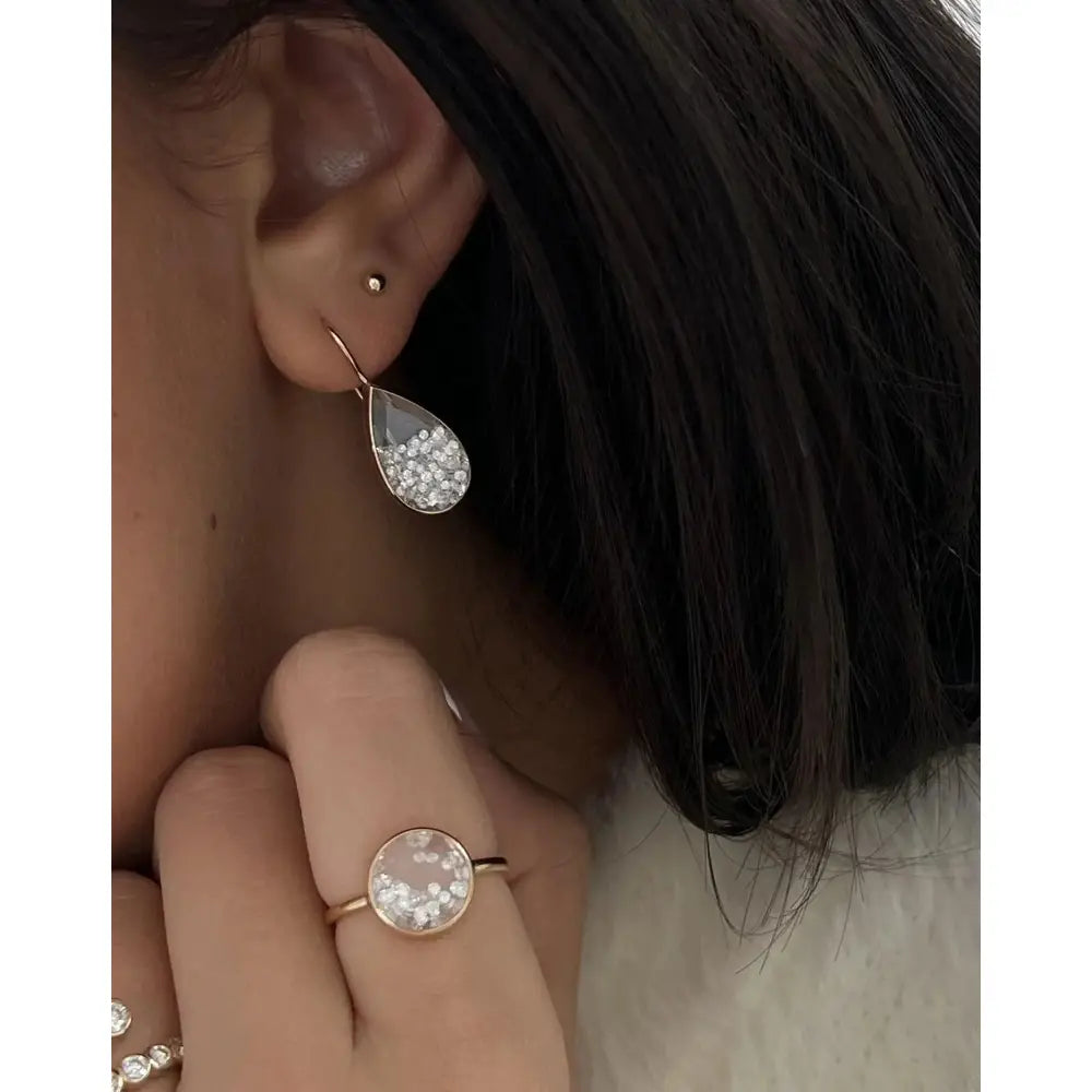 Stylish Shaker Pear Drop Earrings for Effortless Elegance.