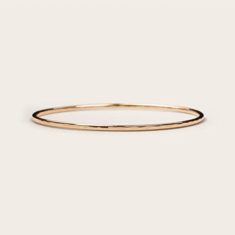 Thick 14K Gold Filled Hammered Bangle Bracelet - Perfect Stackable Gift!.