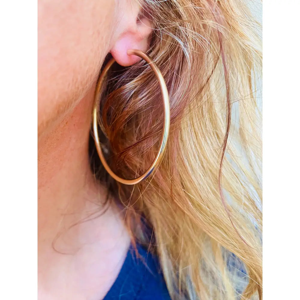 Thick Large 58Mm 14K Gold Filled 60Mm Hoop Earrings, 2.5Mm Thickness, Gifts for Her
