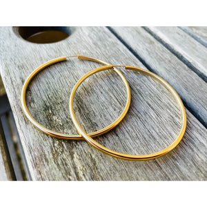 Thick Large 58Mm 14K Gold Filled 60Mm Hoop Earrings, 2.5Mm Thickness, Gifts for Her