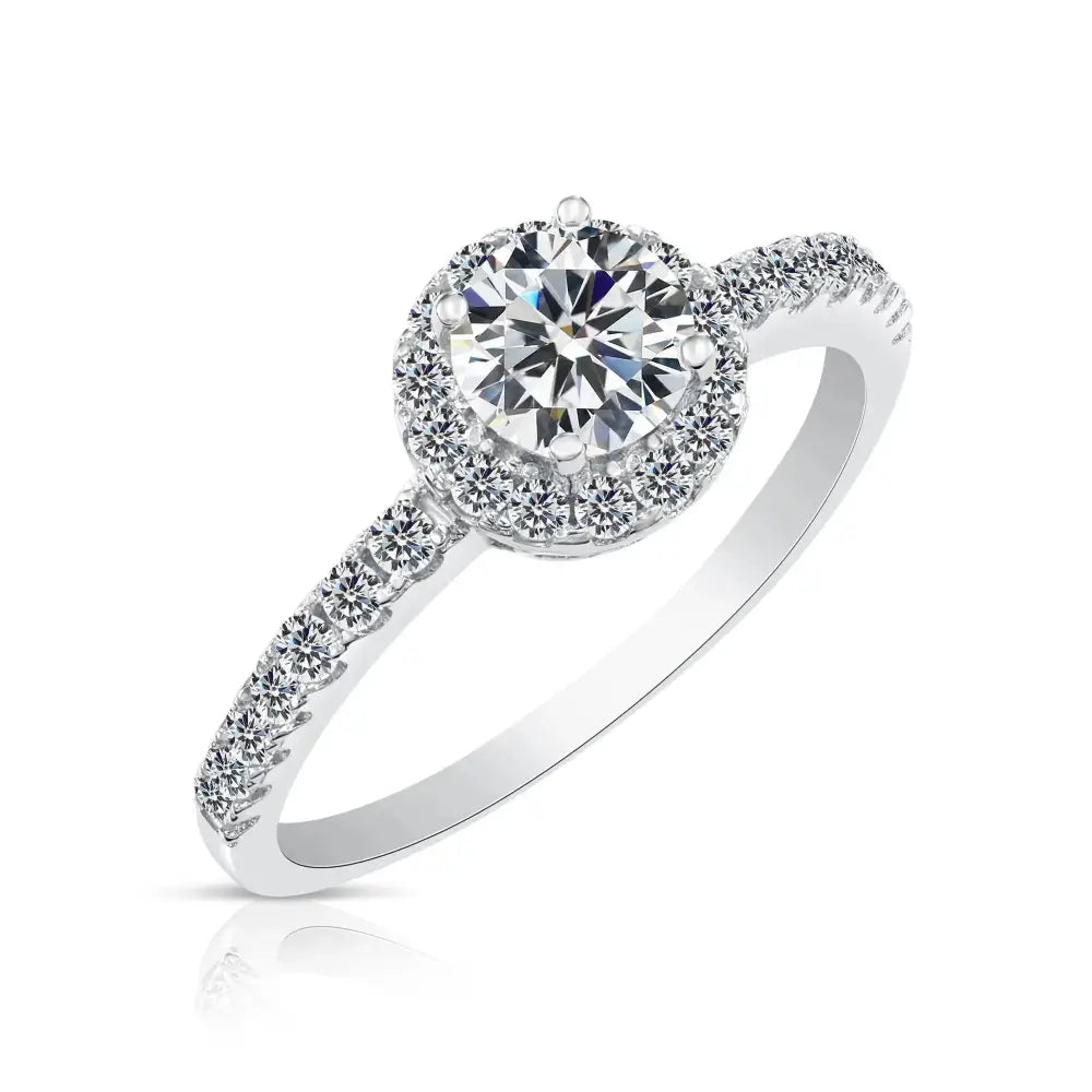 Timeless CZ Classic Solitaire Round Halo Engagement Ring – Perfect for Proposals, Weddings, and Anniversaries.