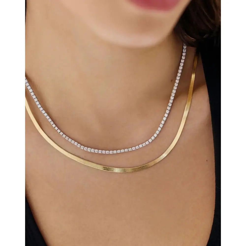 Timeless Elegance: Classic Diamond Tennis Necklace.