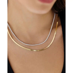 Timeless Elegance: Classic Diamond Tennis Necklace.