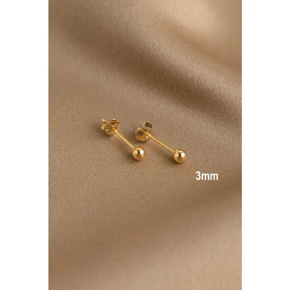 Tiny Ball Studs, Daily Wear Plain Ball Stud Earrings 3Mm, 4Mm, 5Mm Dainty Gold Earrings, Tiny Stud Earrings, Minimalist Earrings