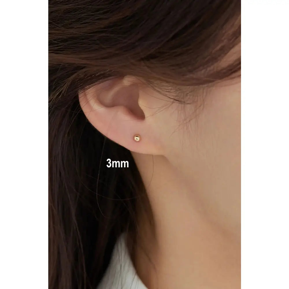 Tiny Ball Studs, Daily Wear Plain Ball Stud Earrings 3Mm, 4Mm, 5Mm Dainty Gold Earrings, Tiny Stud Earrings, Minimalist Earrings