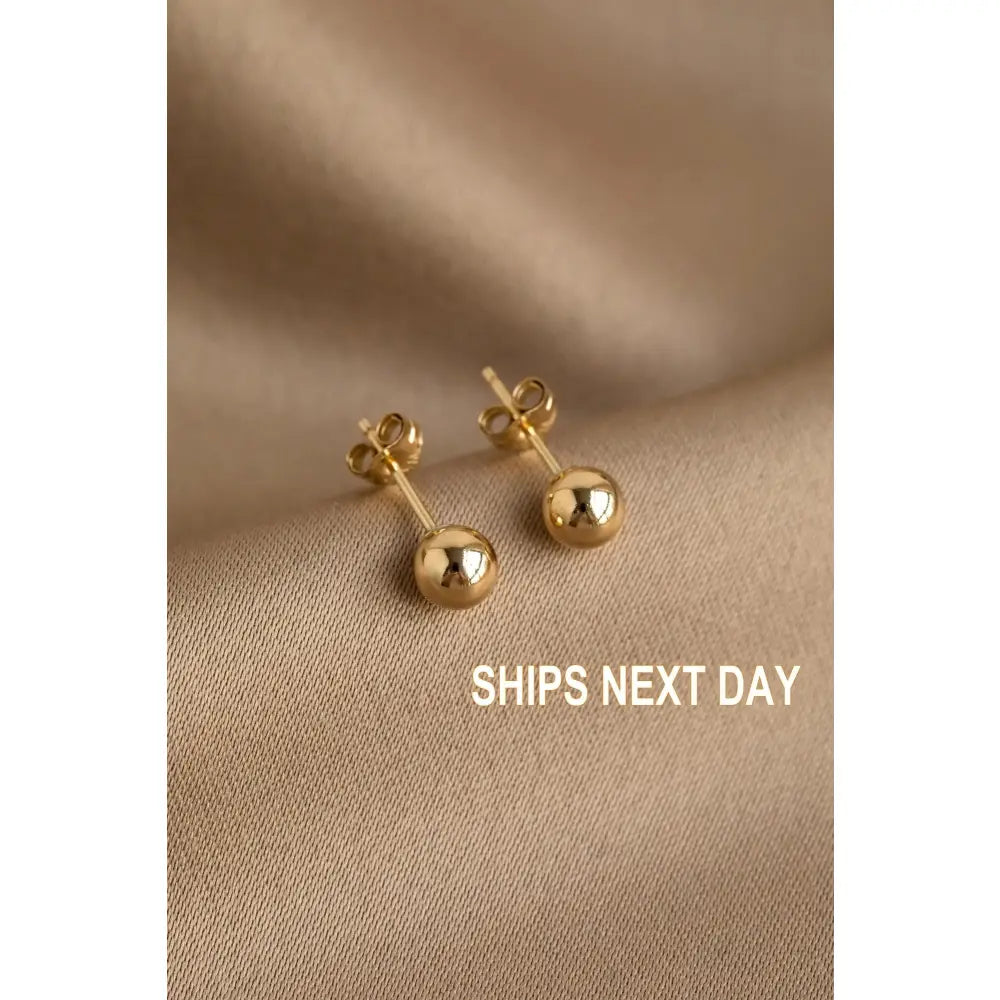 Tiny Ball Studs, Daily Wear Plain Ball Stud Earrings 3Mm, 4Mm, 5Mm Dainty Gold Earrings, Tiny Stud Earrings, Minimalist Earrings