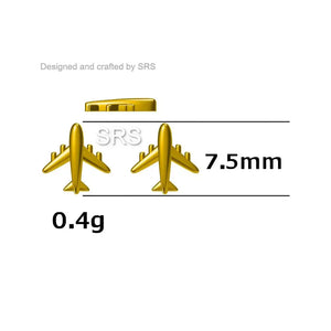 Tiny Plane Stud Earrings in Sterling Silver, Silver or Gold, Airplane Earrings, Stacking Earrings