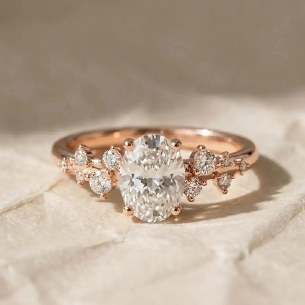 Travel Ring Oval Cut IGI Certified Lab Grown Diamond Engagement Ring, 3.00 CT Solitaire Diamond Ring, 14K Solid Gold, Anniversary Ring Gift