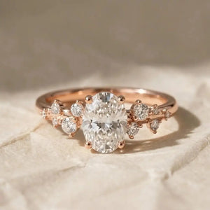 Travel Ring Oval Cut IGI Certified Lab Grown Diamond Engagement Ring, 3.00 CT Solitaire Diamond Ring, 14K Solid Gold, Anniversary Ring Gift