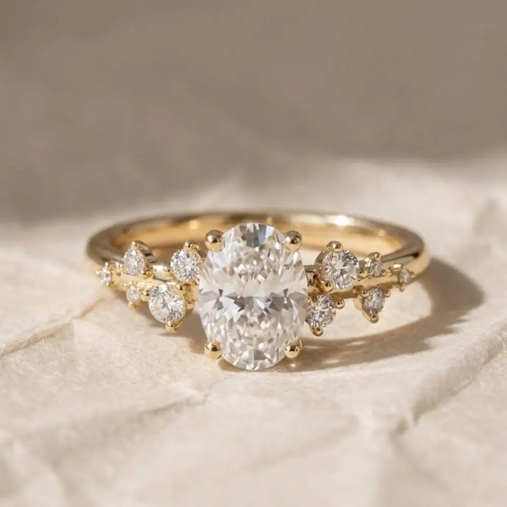 Travel Ring Oval Cut IGI Certified Lab Grown Diamond Engagement Ring, 3.00 CT Solitaire Diamond Ring, 14K Solid Gold, Anniversary Ring Gift