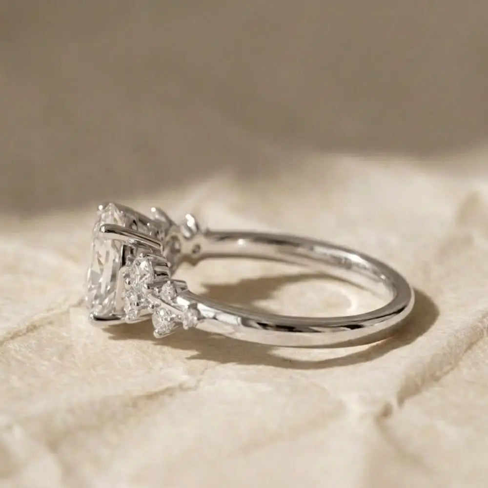 Travel Ring Oval Cut IGI Certified Lab Grown Diamond Engagement Ring, 3.00 CT Solitaire Diamond Ring, 14K Solid Gold, Anniversary Ring Gift