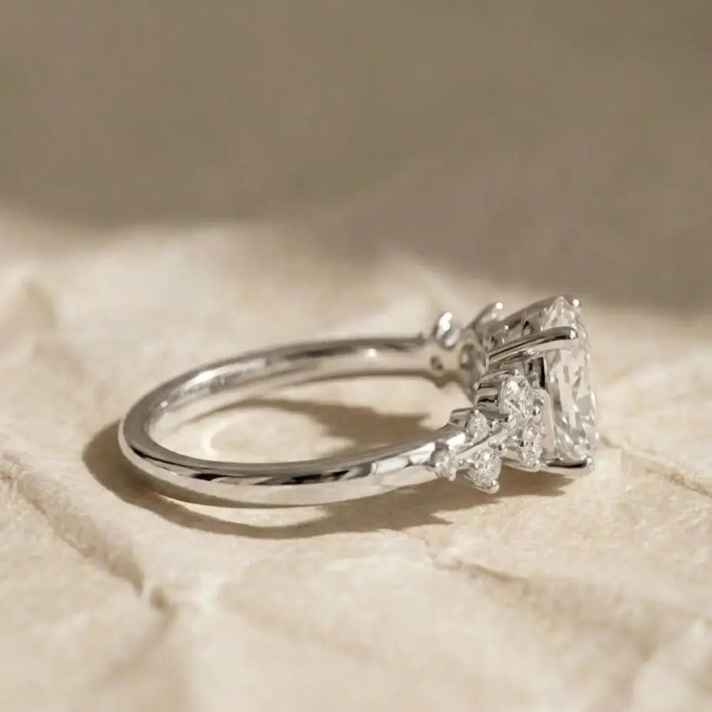 Travel Ring Oval Cut IGI Certified Lab Grown Diamond Engagement Ring, 3.00 CT Solitaire Diamond Ring, 14K Solid Gold, Anniversary Ring Gift
