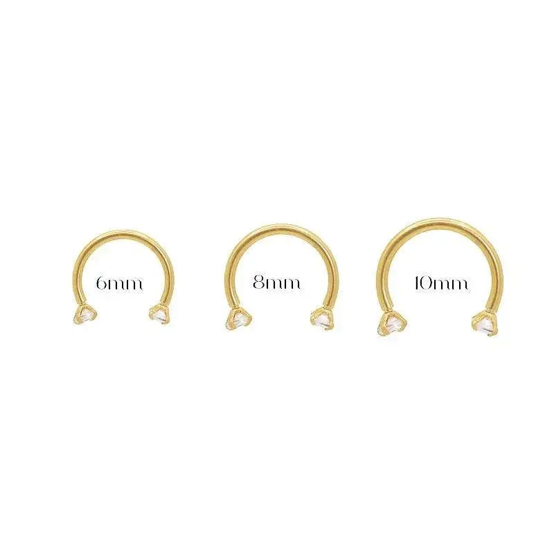 U-Shaped Curved Bar | 16 Gauge | Stainless Steel | Silver | Gold | 6Mm 8Mm 10Mm | Septum Piercing | Cartilage | Helix | Tragus | Barbell