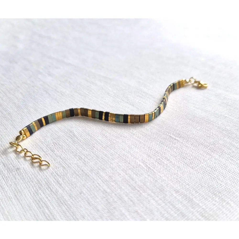 Vibrant Miyuki Tila Bracelet - Handmade Colorful Flat Bead Jewelry.