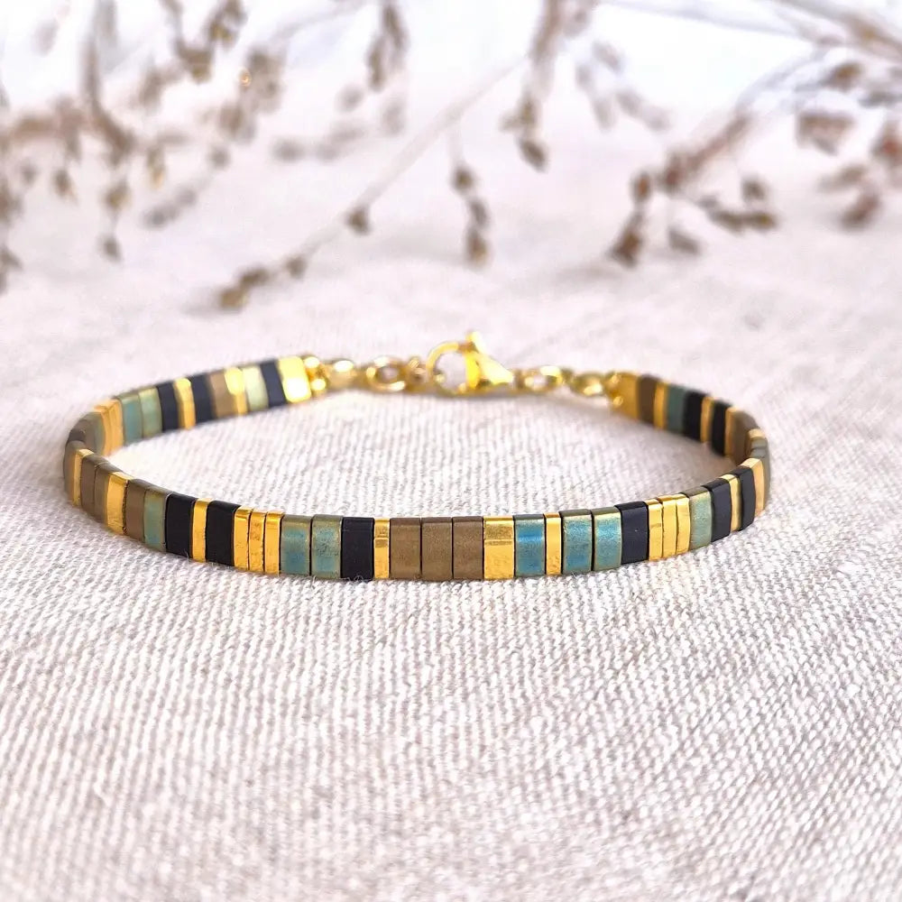 Vibrant Miyuki Tila Bracelet - Handmade Colorful Flat Bead Jewelry.