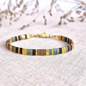 Vibrant Miyuki Tila Bracelet - Handmade Colorful Flat Bead Jewelry.