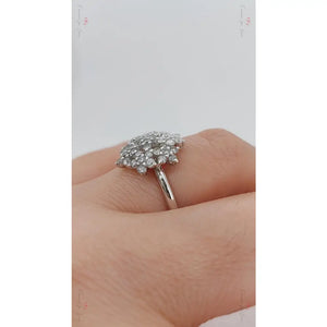 Vintage round Diamond Engagement Ring Unique Promise Ring White Gold Engagement Women Wedding Anniversary Gift.