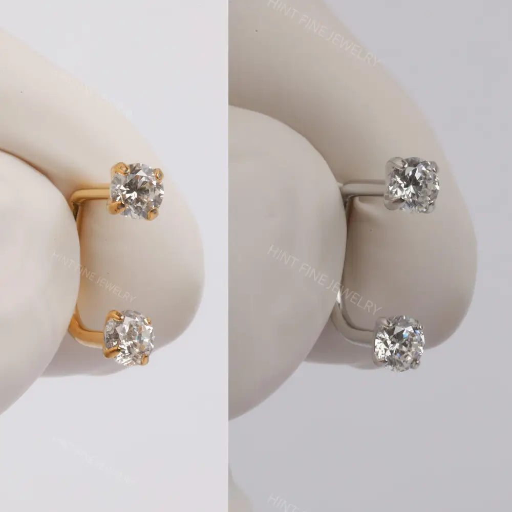 Sold as SINGLE- Waterproof 18G Titanium Flatback Front Back Earrings, Ear Jacket, Helix Stud, Tragus Stud, Daith Stud, Rook Stud