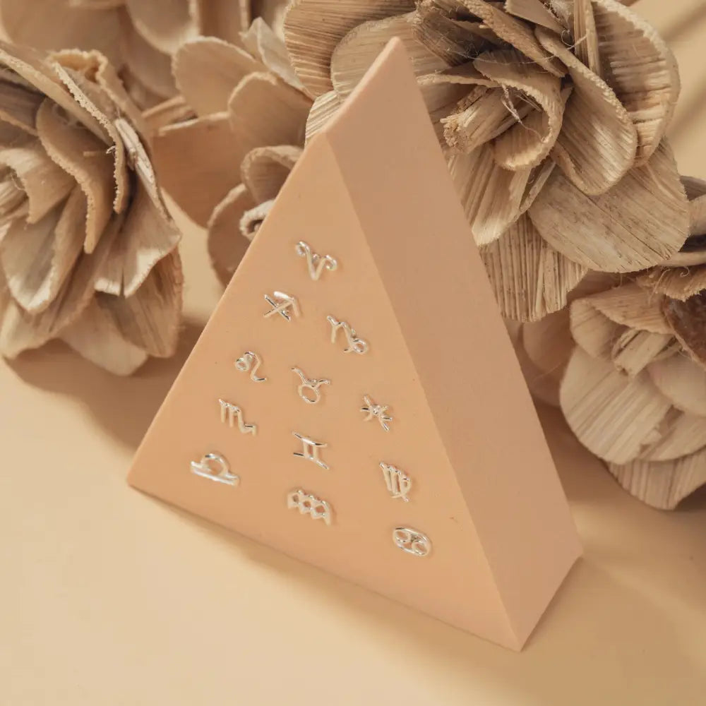 Zodiac Sign Stud Earrings in 925 Sterling Silver | 6Mm | Horoscope & Astrology Jewellery | Perfect Zodiac Sign Gift